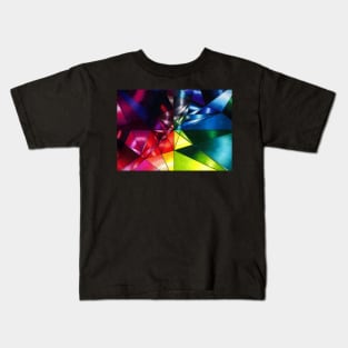 Shattered Rainbow Triangles optical art Kids T-Shirt
